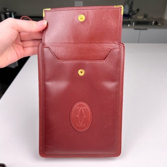 Cartier Must Line Clutch Bag Bordeaux Leather - Picture 7 of 7